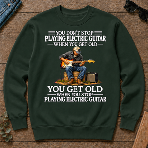 Old Man Don't Stop Playing Electric Guitar - forest-green - CS2D-ForestGreen