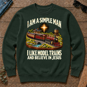 I Like Model Trains & Believe In Jesus - forest-green - CS2D-ForestGreen