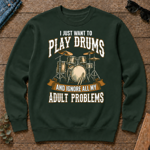 Vintage I Just Want To Play Drums - forest-green - CS2D-ForestGreen
