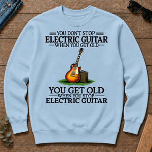 Don't Stop Playing Electric Guitar Vintage Art - light-blue - CS2D-LightBlue