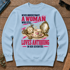 A Woman Still Loves Antiquing In Her Seventies - light-blue - CS2D-LightBlue