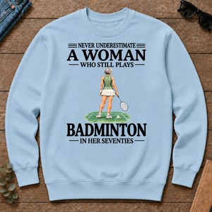 A Woman Still Plays Badminton In Her Seventies - light-blue - CS2D-LightBlue