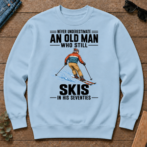 Never Underestimate An Old Man Skis In His 70s - light-blue - CS2D-LightBlue