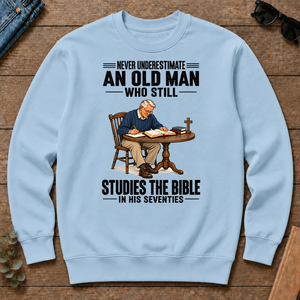 An Old Man Still Studies The Bible In His 70s - light-blue - CS2D-LightBlue