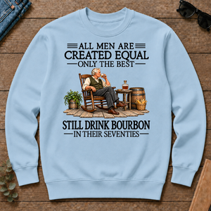 All Men Are Created Equal Only The Best Still Drink Bourbon 70s - light-blue - CS2D-LightBlue