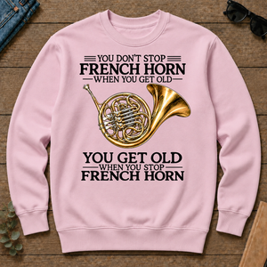 Don't Stop Playing French Horn Vintage Art - light-pink - CS2D-LightPink