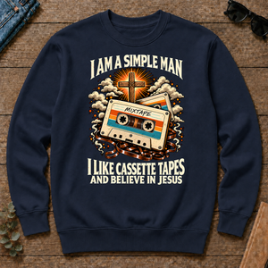 I Like Cassette Tapes & Believe In Jesus - navy - CS2D-Navy