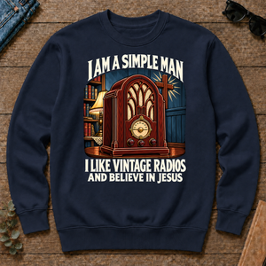 I Like Vintage Radios & Believe In Jesus - navy - CS2D-Navy