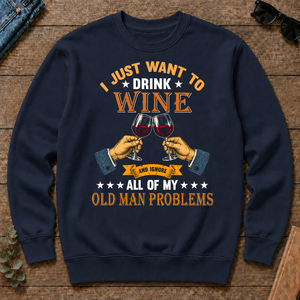 Vintage I Just Want To Drink Wine - navy - CS2D-Navy