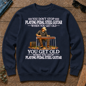 Old Man Don't Stop Playing Pedal Steel Guitar - navy - CS2D-Navy