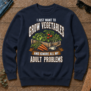 Vintage I Just Want To Grow Vegetables - navy - CS2D-Navy
