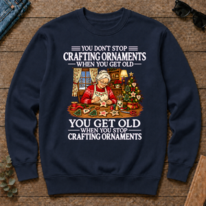 Old Woman Don't Stop Crafting Ornaments - navy - CS2D-Navy