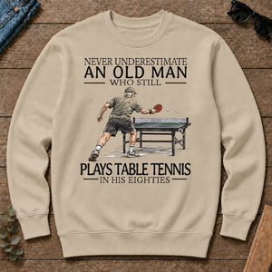An Old Man Who Still Plays Table Tennis In His Eighties