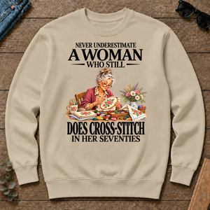 Funny A Woman Still Does Cross-Stitch In Her Seventies - sand - CS2D-Sand