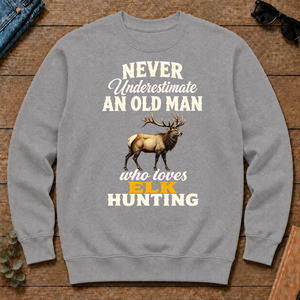 Never Underestimate An Old Man Who Loves Elk Hunting Retro - sport-grey - CS2D-SportGrey