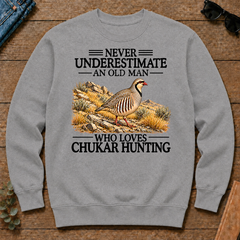 Never Underestimate An Old Man Who Loves Chukar Hunting - sport-grey - CS2D-SportGrey
