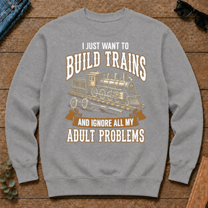 Vintage I Just Want To Build Trains - sport-grey - CS2D-SportGrey