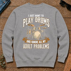 Vintage I Just Want To Play Drums - sport-grey - CS2D-SportGrey