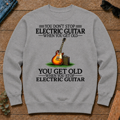 Don't Stop Playing Electric Guitar Vintage Art - sport-grey - CS2D-SportGrey