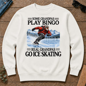 Some Grandpas Play Bingo Real Grandpas Go Ice Skating - white - CS2D-White