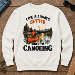Retro Life Is Always Better When I Am Canoeing - white - CS2D-White