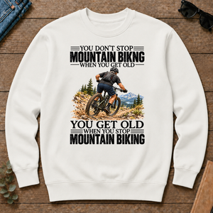 Vintage You Get Old When You Stop Mountain Biking - white - CS2D-White
