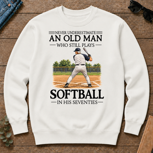 An Old Man Who Still Plays Softball In His Seventies - white - CS2D-White