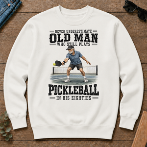Old Man Plays Pickleball In His Eighties - white - CS2D-White