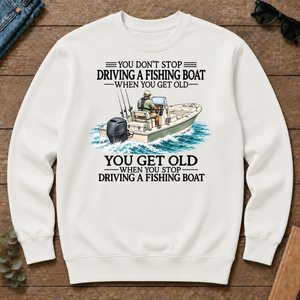 Don't Stop Driving Fishing Boat - white - CS2D-White