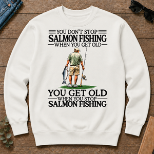 Don't Stop Salmon Fishing Vintage - white - CS2D-White