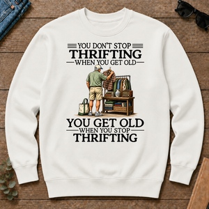 Don't Stop Thrifting Vintage Art - white - CS2D-White