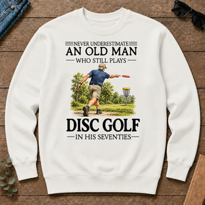 An Old Man Who Still Plays Disc Golf In His Seventies - white - CS2D-White