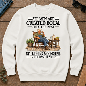 All Men Are Created Equal Only The Best Still Drink Moonshine 70s - white - CS2D-White