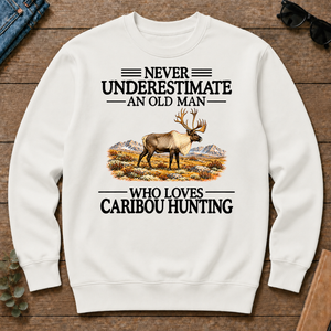 Never Underestimate An Old Man Who Loves Caribou Hunting - white - CS2D-White