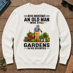 An Old Man Still Gardens In His 70s - white - CS2D-White