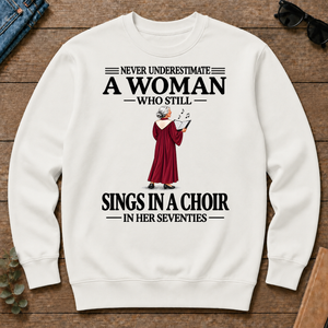 A Woman Still Sings In A Choir In Her Seventies - white - CS2D-White