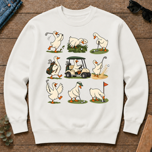 Funny Ducks Playing Golf - white - CS2D-White