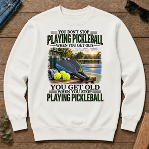 Playing Pickleball You Get Old When You Stop - white - CS2D-White
