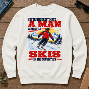 A Man Still Skis In His 70s - white - CS2D-White