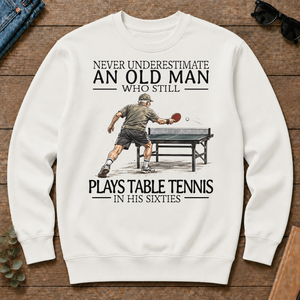An Old Man Who Still Plays Table Tennis In His Sixties - white - CS2D-White