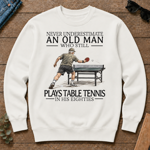 An Old Man Who Still Plays Table Tennis In His Eighties