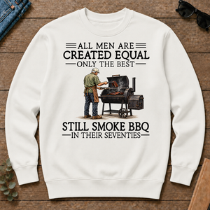 All Men Are Created Equal Only The Best Still Smoke BBQ 70s - white - CS2D-White