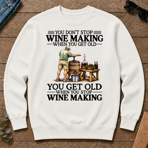Don't Stop Wine Making Vintage Art - white - CS2D-White