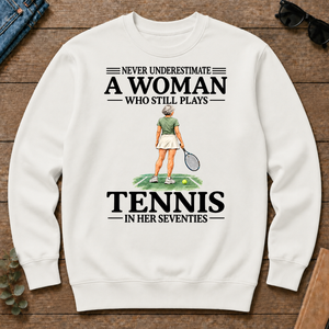 A Woman Still Plays Tennis In Her Seventies - white - CS2D-White