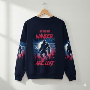 Strong Patriotic Bigfoot Not All Who Wander All Over Print Shirt