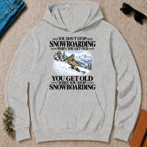 Don't Stop Snowboarding Vintage Art - ash - HS2D-Ash