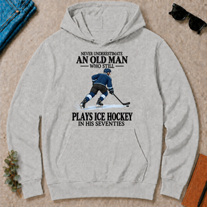 An Old Man Still Plays Ice Hockey In His Seventies - ash - HS2D-Ash