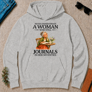 Funny A Woman Still Journals In Her Seventies - ash - HS2D-Ash