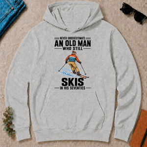 Never Underestimate An Old Man Skis In His 70s - ash - HS2D-Ash