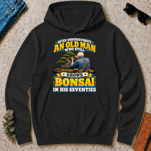 Yellow An Old Man Still Grows Bonsai In His Seventies - black - HS2D-Black